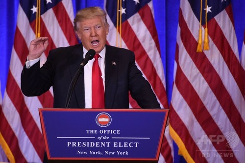 トランプ氏、ロシアの選挙妨害認める 当選後初の会見 トランプ氏、ロシアの選挙妨害認める 当選後初の会見