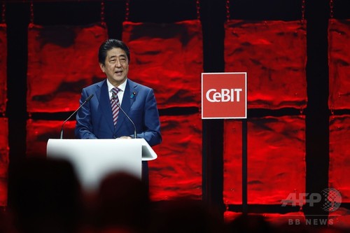 安倍首相、独CeBIT出席 「開かれた体制守る」 安倍首相、独CeBIT出席 「開かれた体制守る」