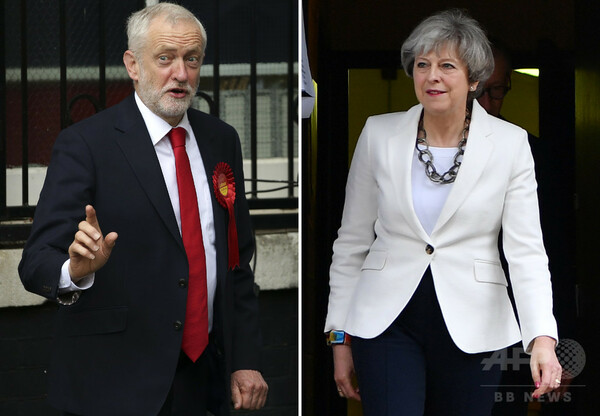英総選挙、保守党が過半数割る メイ首相に退陣圧力