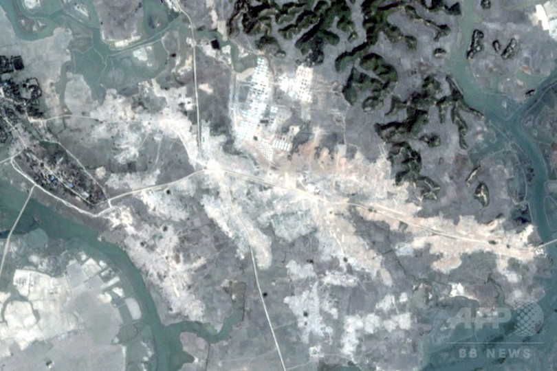 ミャンマーのロヒンギャ集落55か所が更地に、人権団体が非難 ミャンマーのロヒンギャ集落55か所が更地に、人権団体が非難