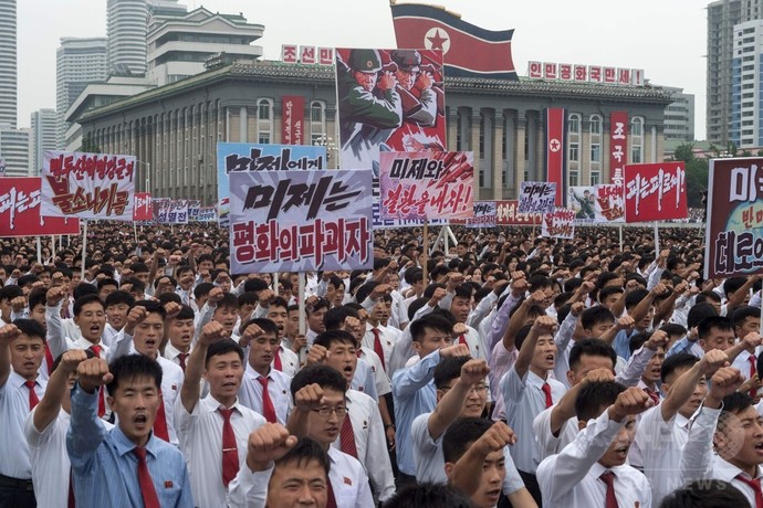 朝鮮戦争勃発から67年、北朝鮮が平壌で大規模集会 写真6枚 国際ニュース:AFPBB News