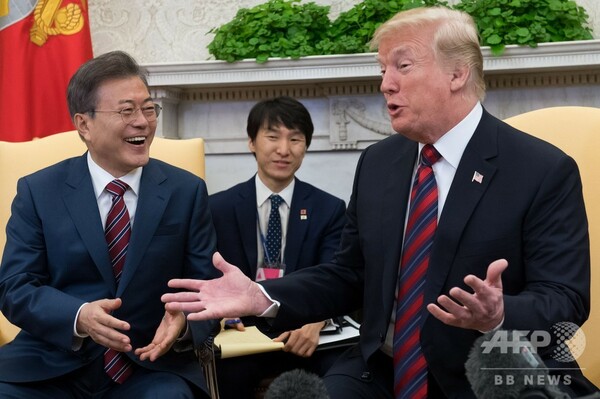 韓国大統領、非核化に向けトランプ氏と金正恩氏に「大胆な決断」求める