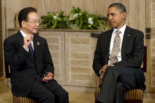 オバマ米大統領と中国の温首相が会談