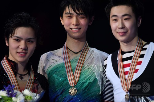 羽生がFS歴代最高得点で逆転優勝、宇野は銀 世界フィギュア 羽生がFS歴代最高得点で逆転優勝、宇野は銀 世界フィギュア