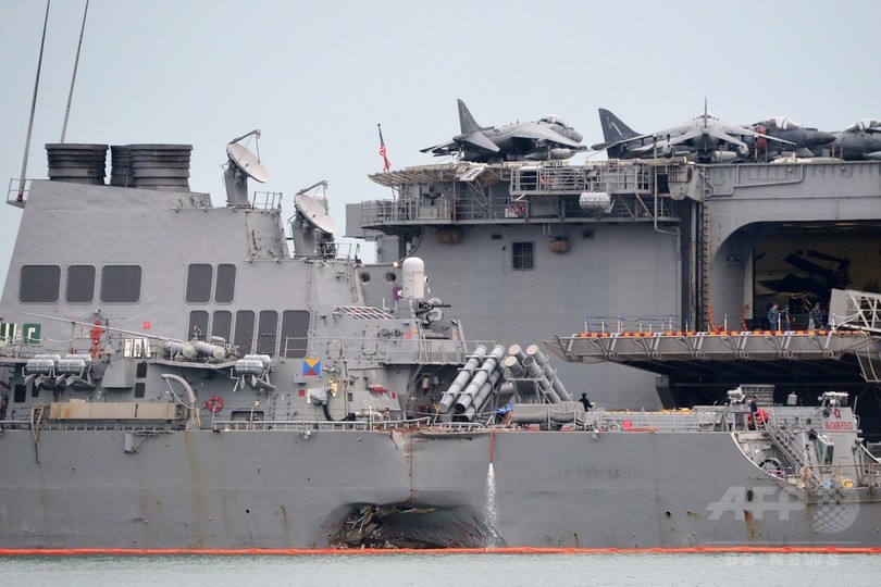 相次ぐ米軍艦の衝突事故、サイバー攻撃が原因との声も 相次ぐ米軍艦の衝突事故、サイバー攻撃が原因との声も