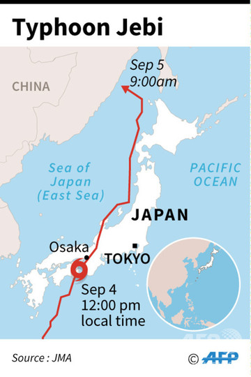 台風21号、少なくとも10人死亡 関空は再開の見通し立たず 台風21号、少なくとも10人死亡 関空は再開の見通し立たず
