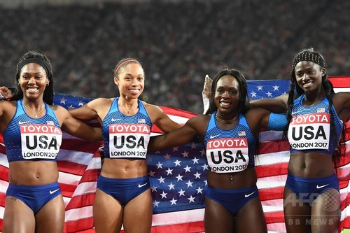 米国が女子4×100mリレー優勝、フェリックスは最多15個目のメダル獲得 米国が女子4×100mリレー優勝、フェリックスは最多15個目のメダル獲得