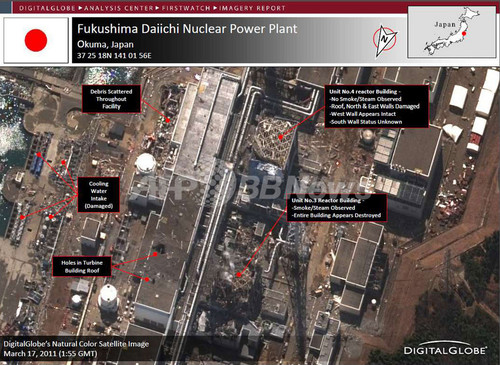 福島第1原発の津波、高さ14メートル以上 福島第1原発の津波、高さ14メートル以上