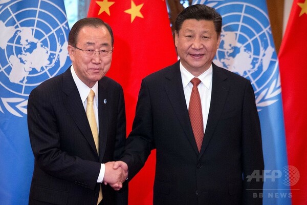 南シナ海、平和解決訴え＝中国外相と会談－国連総長