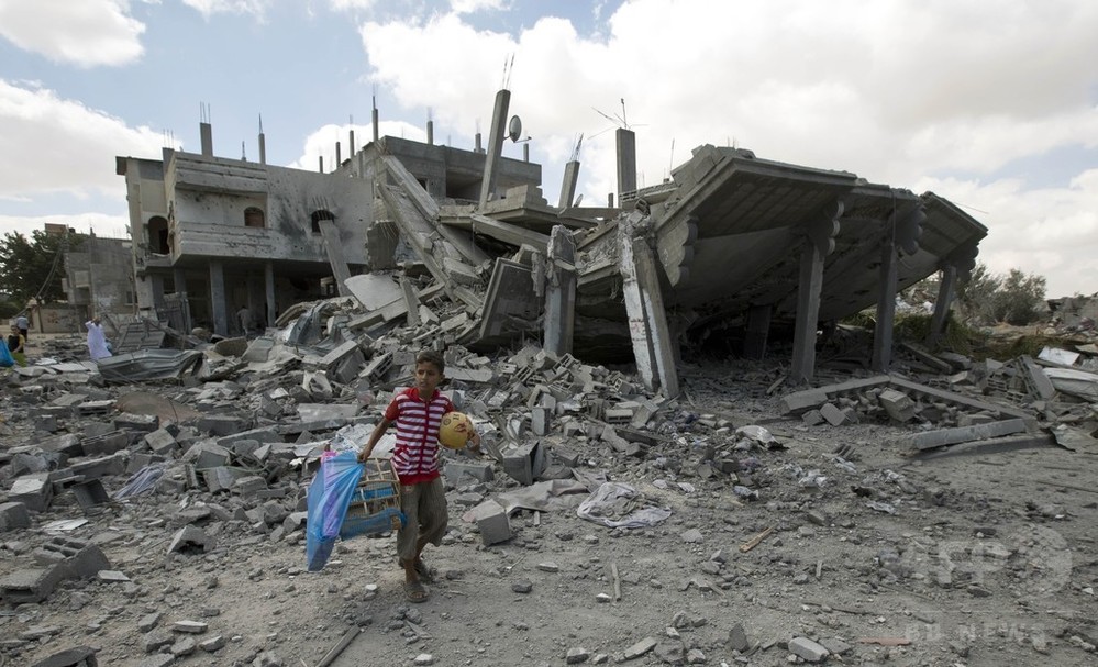 イスラエル「人道的停戦」から数分後、空爆で子ども1人死亡 写真7枚 国際ニュース：AFPBB News