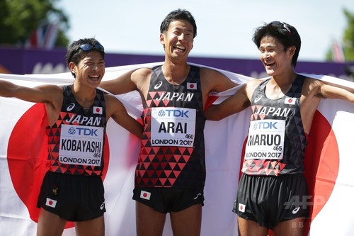 荒井が銀、世陸の50キロ競歩でアジア最高位 小林が銅 丸尾も5位入賞 荒井が銀、世陸の50キロ競歩でアジア最高位 小林が銅 丸尾も5位入賞