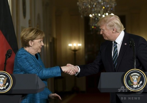 メルケル独首相、トランプ大統領と初会談 緊張感漂う冷たい雰囲気 メルケル独首相、トランプ大統領と初会談 緊張感漂う冷たい雰囲気