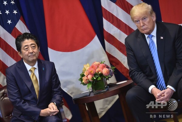 日米、貿易交渉開始で合意 トランプ大統領、安倍首相と会談