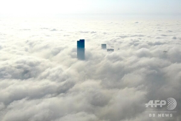 霧に覆われる南京市