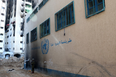 イスラエル、UNRWA本部建物を攻撃 ハマスら拠点と主張