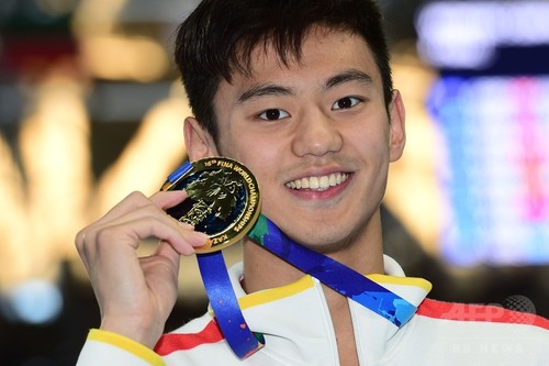 中国の寧沢濤が男子100m自由形で金、第16回世界水泳 中国の寧沢濤が男子100m自由形で金、第16回世界水泳