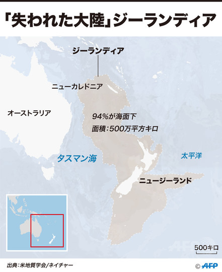 ニュージーランドは未知の大陸「ジーランディア」の一部 研究 ニュージーランドは未知の大陸「ジーランディア」の一部 研究