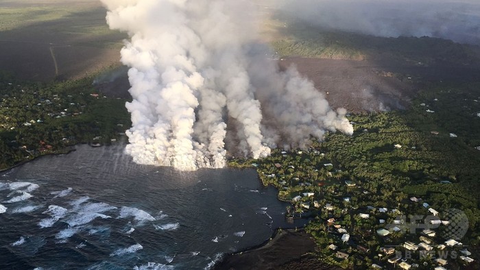 ハワイ島、溶岩流で住宅数百棟が破壊 キラウエア山噴火 ハワイ島、溶岩流で住宅数百棟が破壊 キラウエア山噴火