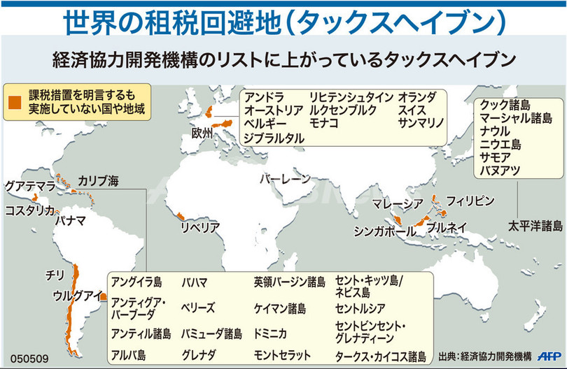 【図解】世界のタックスヘイブン 【図解】世界のタックスヘイブン