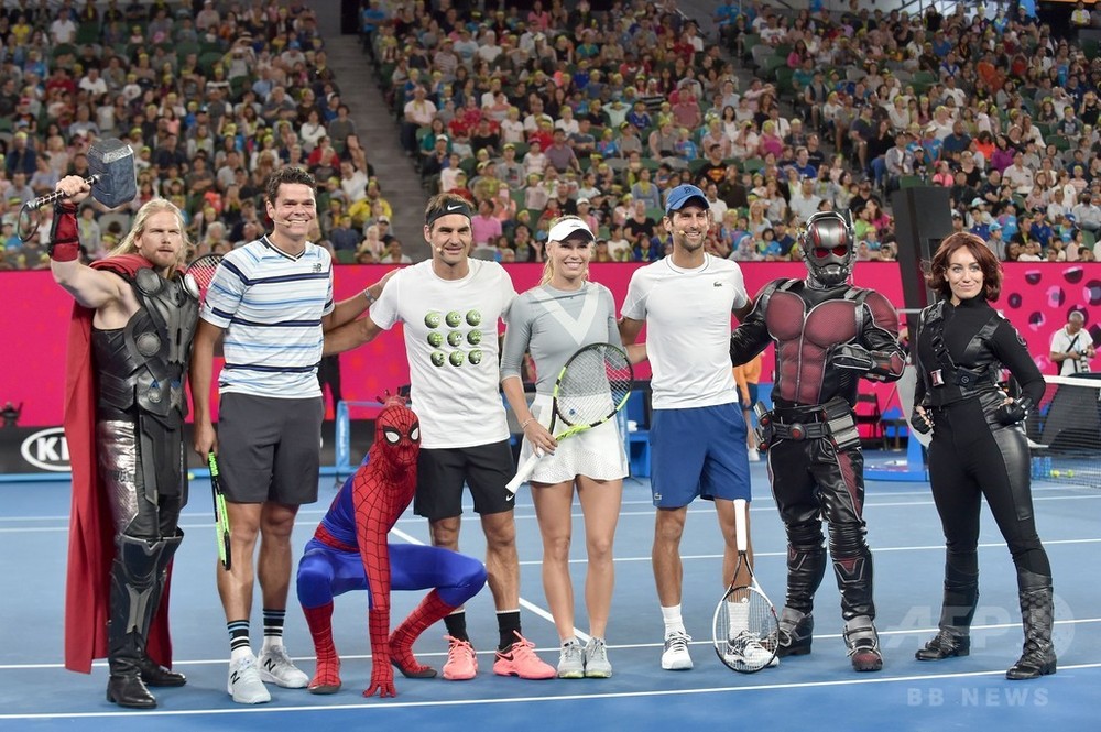 フェデラー、ジョコらが全豪OP子ども向けイベントに登場 ヒーロー達も参戦