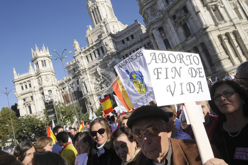 スペインで大規模デモ、中絶の条件を緩和する法改正に反対 スペインで大規模デモ、中絶の条件を緩和する法改正に反対