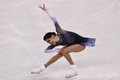 平昌冬季五輪、フィギュアスケート女子シングル・ショートプログラム（SP）の演技に臨むエフゲニア・メドベデワ（2018年2月21日撮影）。(c)AFP/ARIS MESSINIS