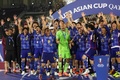 サッカーU-23アジアカップ決勝、日本対ウズベキスタン。優勝を喜ぶ日本の選手ら（2024年5月3日撮影）。(c)KARIM JAAFAR / AFP