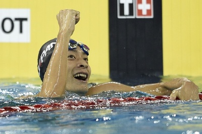 入江が男子背泳ぎで2冠！萩野が銅 アジア大会