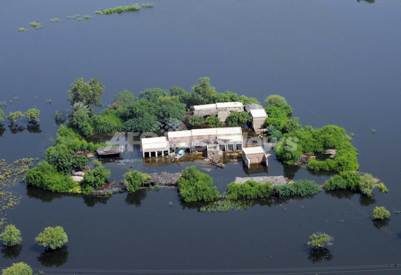 軍が「戦闘態勢」で堤防修理、街から2キロ先に洪水迫る パキスタン南部のタッタ