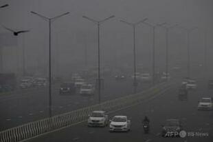 インド首都のPM2.5濃度、WHO基準値の53倍以上に