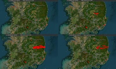 宇宙からも見えた韓国の山火事…人工衛星が捉えた濃い煙、NASAも異例の写真公開
