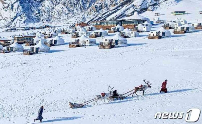 冬のモンゴル雪原＝ハナツアー提供(c)news1