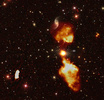 LOFARによる銀河とブラックホールジェットの画像。パリ天文台提供（2019年2月20日提供、撮影日不明）。(c)AFP PHOTO / OBSERVATOIRE DE PARIS - PSL / CYRIL TASSE