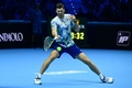 男子テニス、ATPファイナルズ5日目。リターンを打つホベルト・ホルカシュ）（2023年11月16日撮影）。(c)Tiziana FABI / AFP