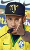 ブラジル代表のキャンプ地テレゾポリス（Teresopolis）で記者会見に臨むネイマール（Neymar da Silva Santos Junior、2014年7月10日撮影）。(c)AFP/VANDERLEI ALMEIDA
