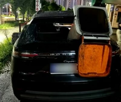 韓国・泥酔男性、ゴミ箱でポルシェを襲撃、逃走…動機は何だ？