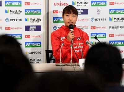 奥原、膝の故障で準決勝棄権 バドミントン・ジャパンOP