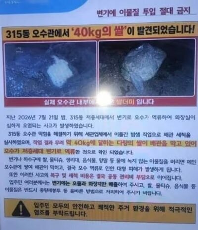 「便器をブラックホールと勘違い？」便器にコメ40キロ投入で下水管が崩壊寸前…韓国のマンションで起きた“非常識”