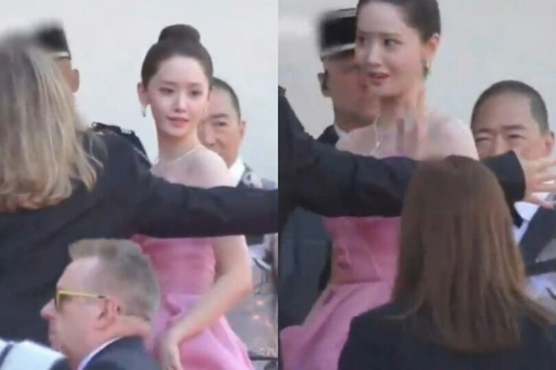 ユナが第77回カンヌ国際映画祭で警備員に人種差別されたのではないかという疑惑が浮上した場面＝Xキャプチャー(c)MONEYTODAY