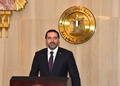 カイロでエジプトのアブデルファタハ・シシ大統領との会談後に話すレバノンのサード・ハリリ首相（2017年11月21日撮影）。(c)AFP/EGYPTIAN PRESIDENCY