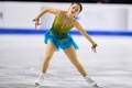 23-24フィギュアスケートグランプリ（GP）シリーズ第2戦、スケートカナダ、女子シングル・ショートプログラム（SP）。演技に臨む渡辺倫果（2023年10月27日撮影）。(c)Geoff Robins / AFP