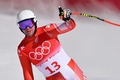 北京冬季五輪、アルペンスキー男子滑降。滑走を終えたスイスのベアト・フォイツ（2022年2月7日撮影）。(c)Joe KLAMAR / AFP