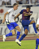 スペイン1部リーグのFCバルセロナ（FC Barcelona）は23日、クロアチア1部リーグのハイデュク・スプリト（Hajduk Split）と親善試合を行い、0-0で引き分けた。

ボールを競るFCバルセロナのイブラヒム・アフェレイ（Ibrahim Afellay、右、2011年7月23日撮影）。(c)AFP/HRVOJE POLAN