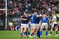 ラグビーシックスネーションズ第4節、イタリア対スコットランド。勝利を喜ぶイタリアの選手（2024年3月9日撮影）。(c)Alberto PIZZOLI / AFP