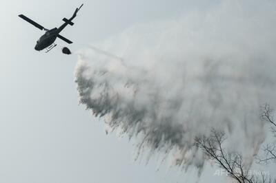 韓国山火事、消防ヘリ墜落で操縦士死亡