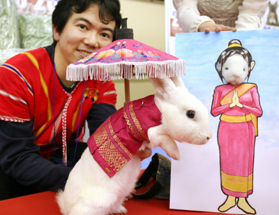 タイ風から女子高生風まで、ウサギのファッションショー 横浜