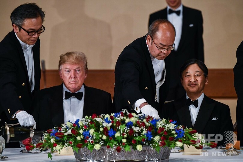 トランプ米大統領夫妻、宮中晩さん会に出席