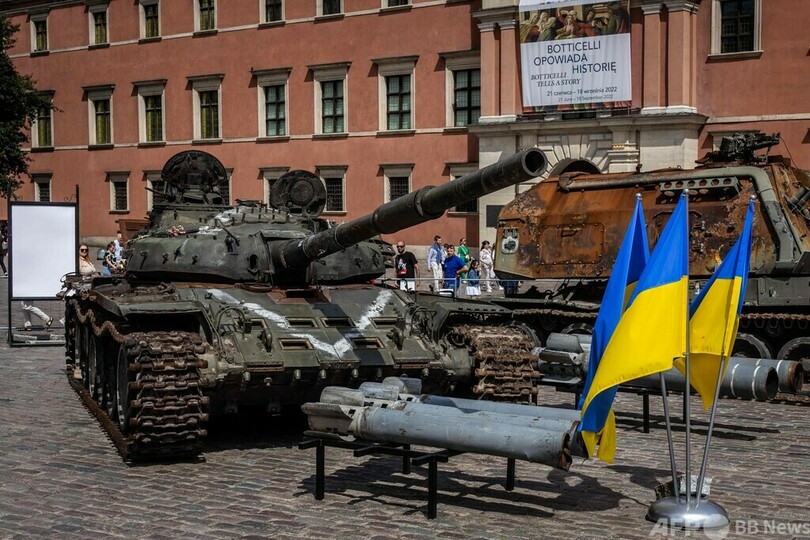 ウクライナ軍が破壊・鹵獲したロシア車両、ポーランドに展示