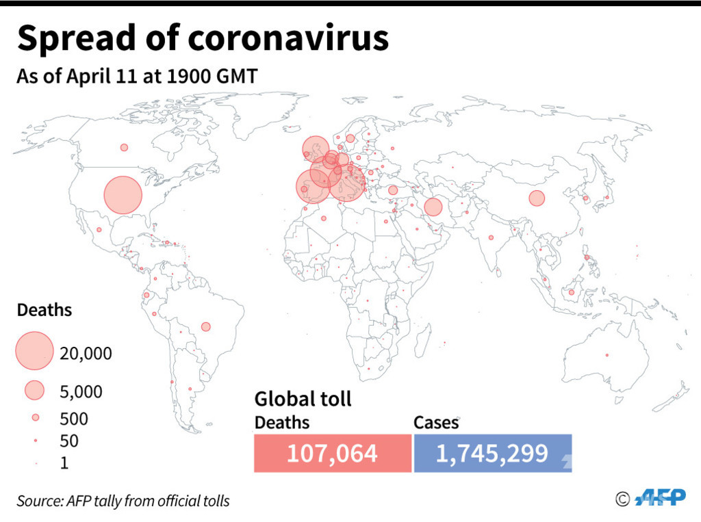 新型コロナウイルス 現在の感染者 死者数 12日午前4時時点 死者10 7万人に 写真3枚 国際ニュース Afpbb News