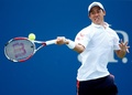 テニス、全米オープン（The US Open Tennis Championships 2014）男子シングルス1回戦。リターンを打つ錦織圭（Kei Nishikori、2014年8月26日撮影）。(c)AFP/Getty Images/Julian Finney